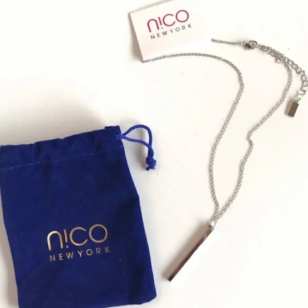 Nico New York Silver Bar Necklace NWT